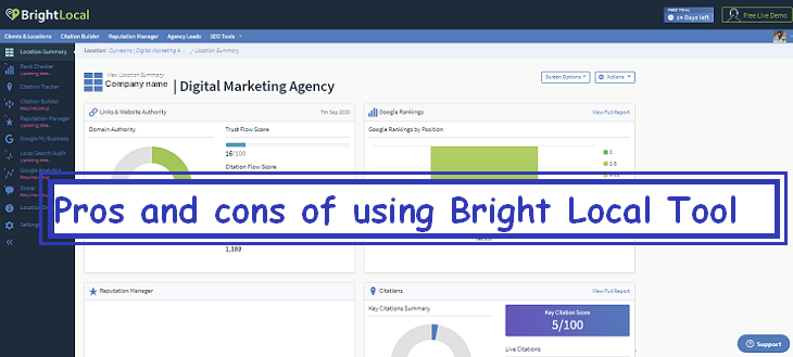 Pros and cons of using Bright Local Tool